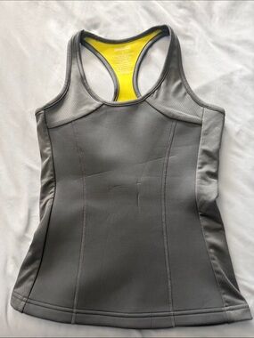 Zaggora Women's Gray Racerback Muscle Tank with Yellow Lining